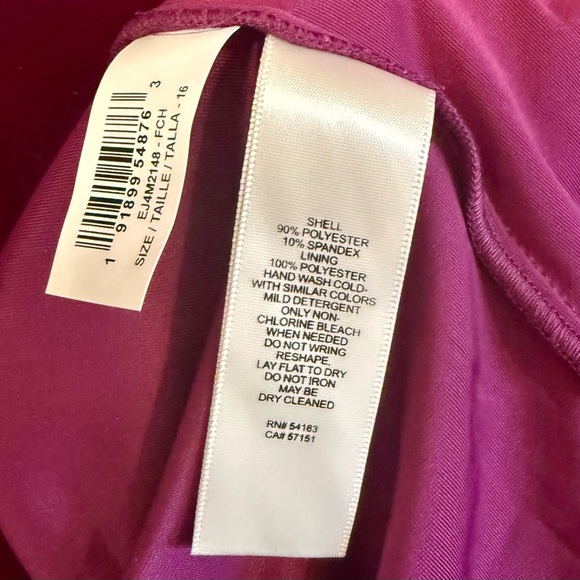 NWT Eliza J Pink Long Sleeve Cocktail Dress Size 16 - Picture 7 of 7